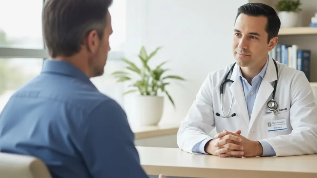 Canberra man discussing vasectomy options with an experienced vasectomy doctor