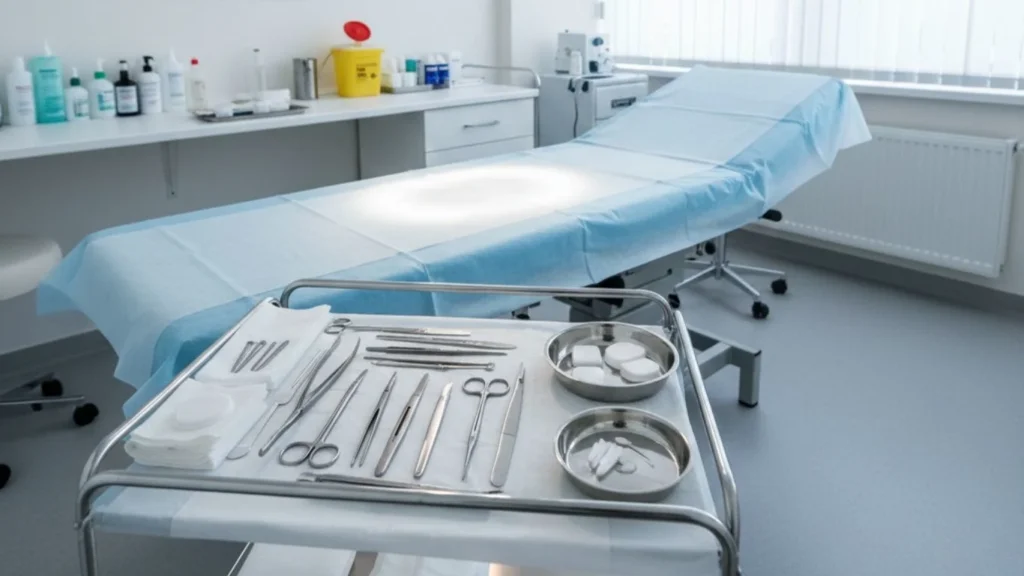 Doctor explaining how vasectomy works during clinic appointment