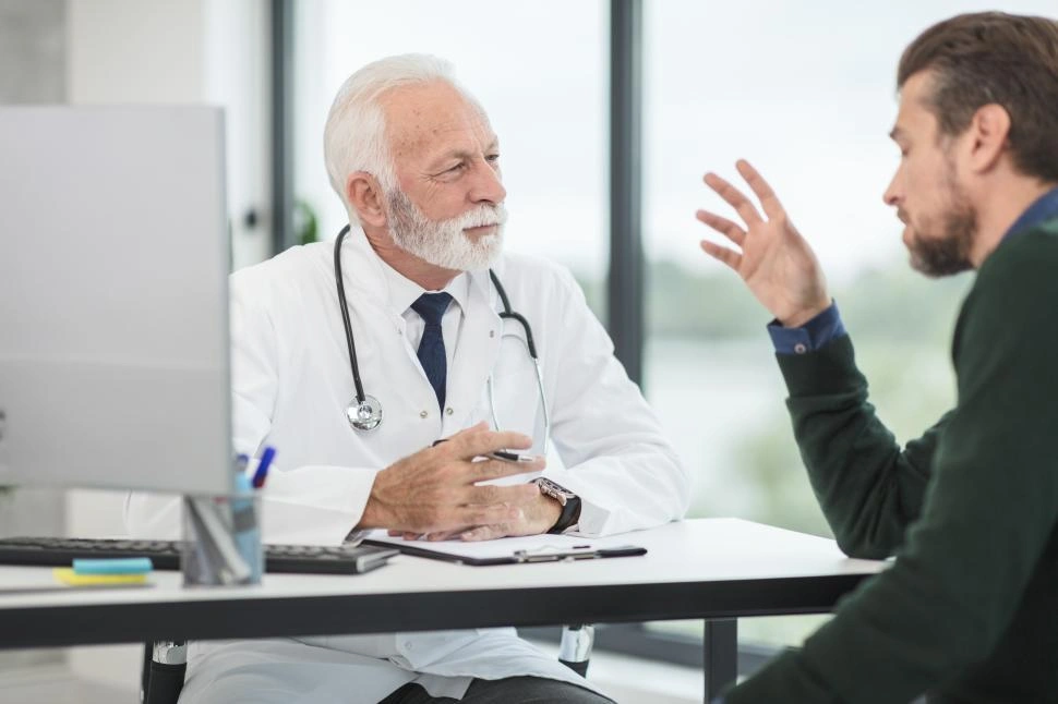 doctor consulting with patient in modern medical office 1